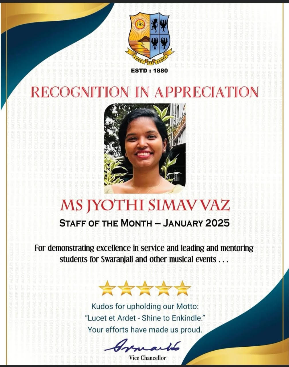 Jyothi Vaz Staff Publication Poster